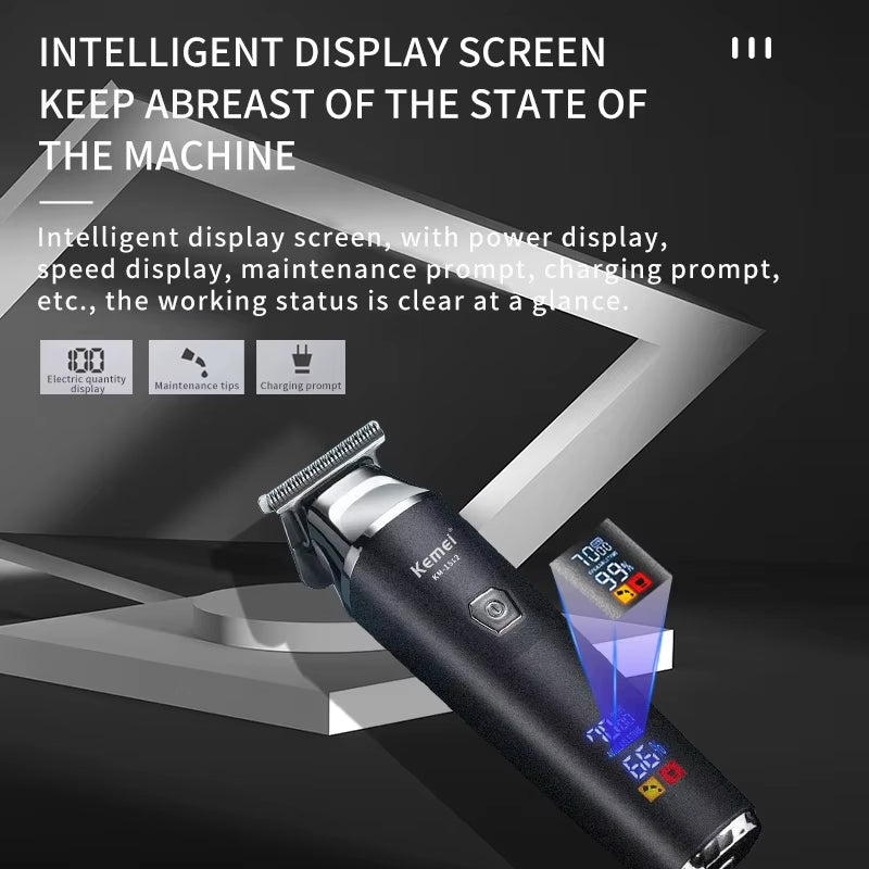 ZeroBlade™ Pro: Cordless 7000RPM Hair Trimmer with LCD Display